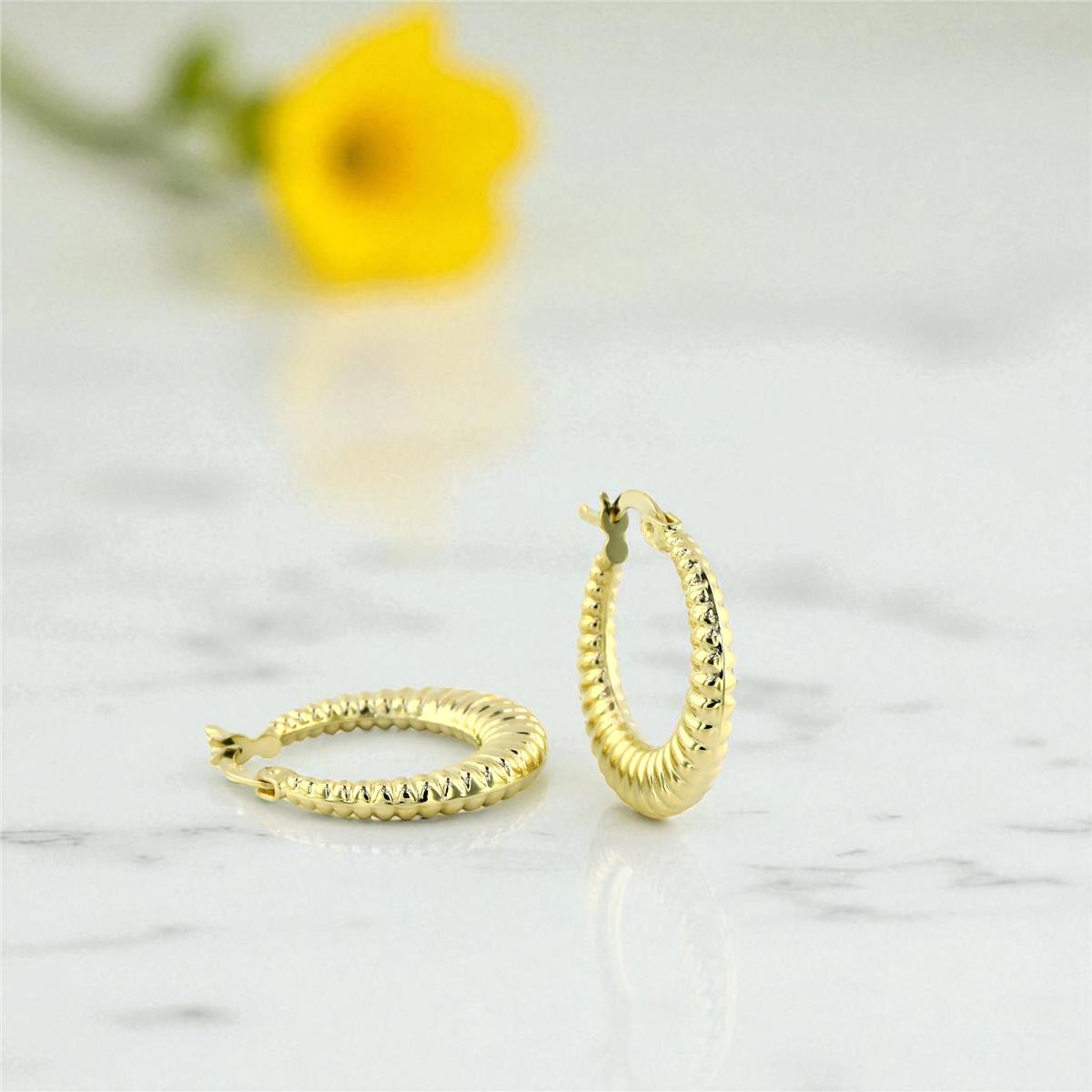 14 Ayar Altın Tasarım Küpe  -  0199104