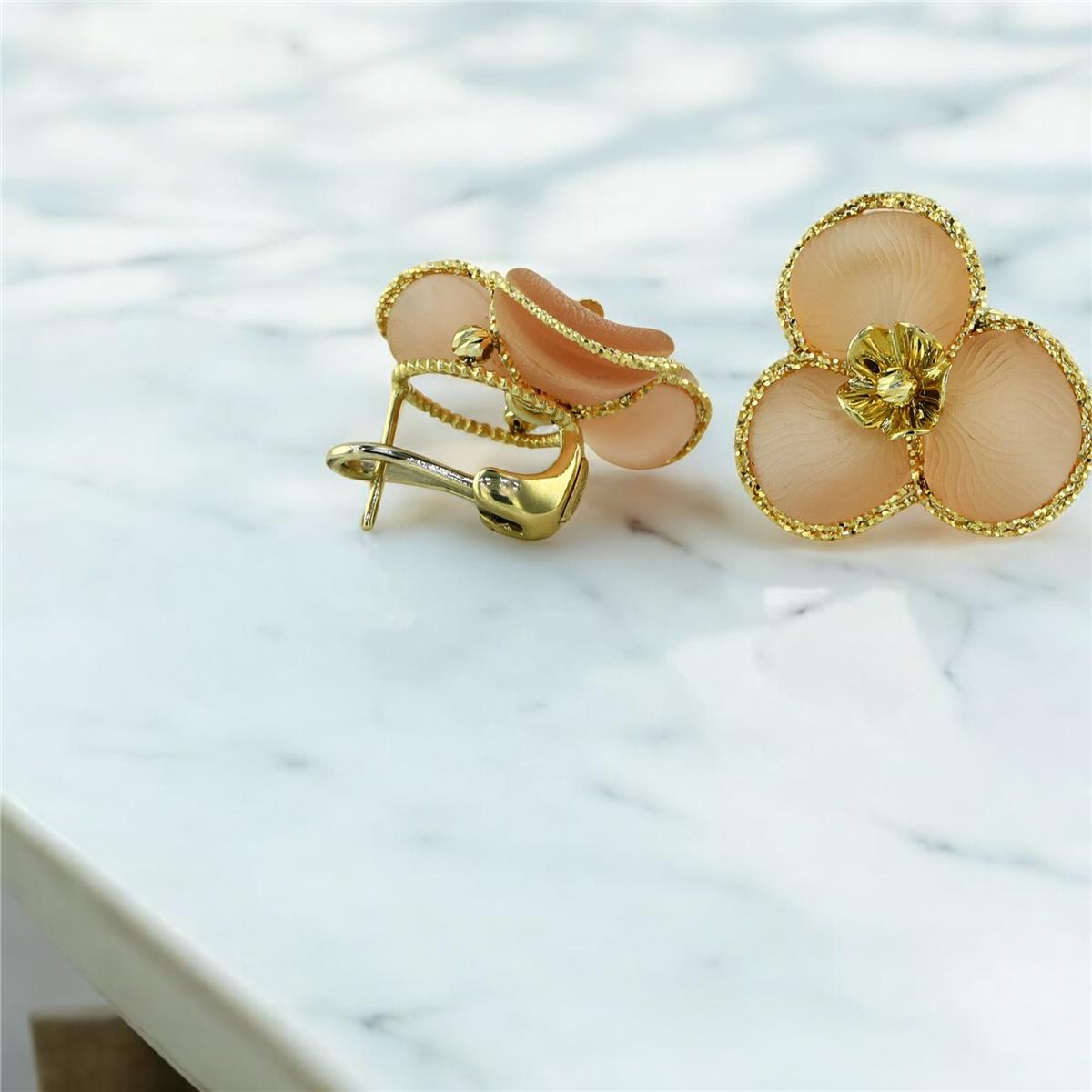 14 Ayar Altın Tasarım Küpe  -  0200413