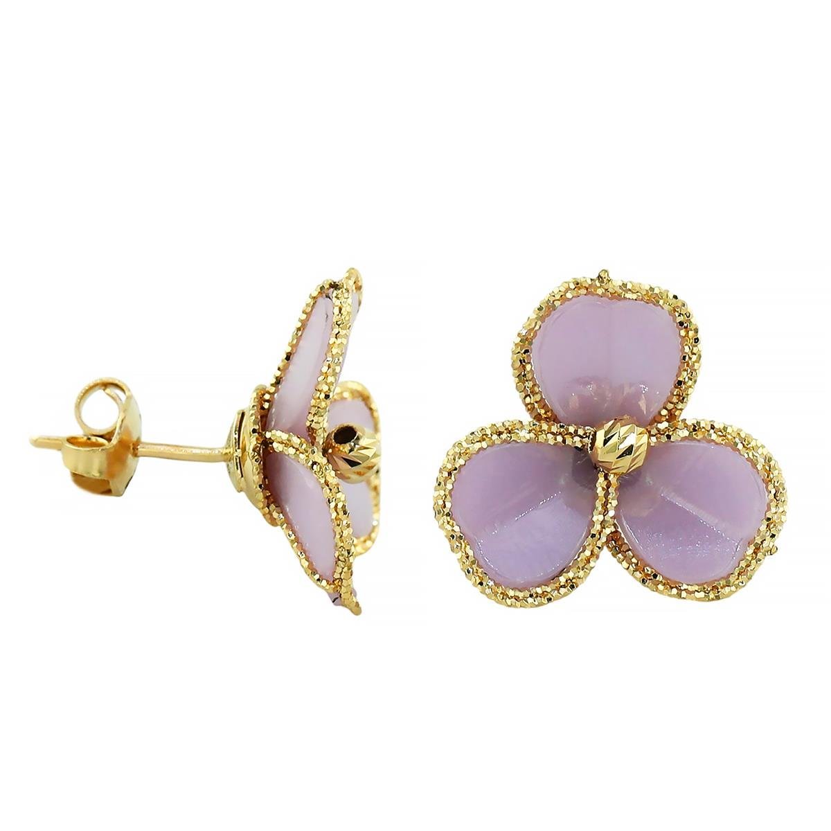 14 Ayar Altın Tasarım Küpe  -  0200427