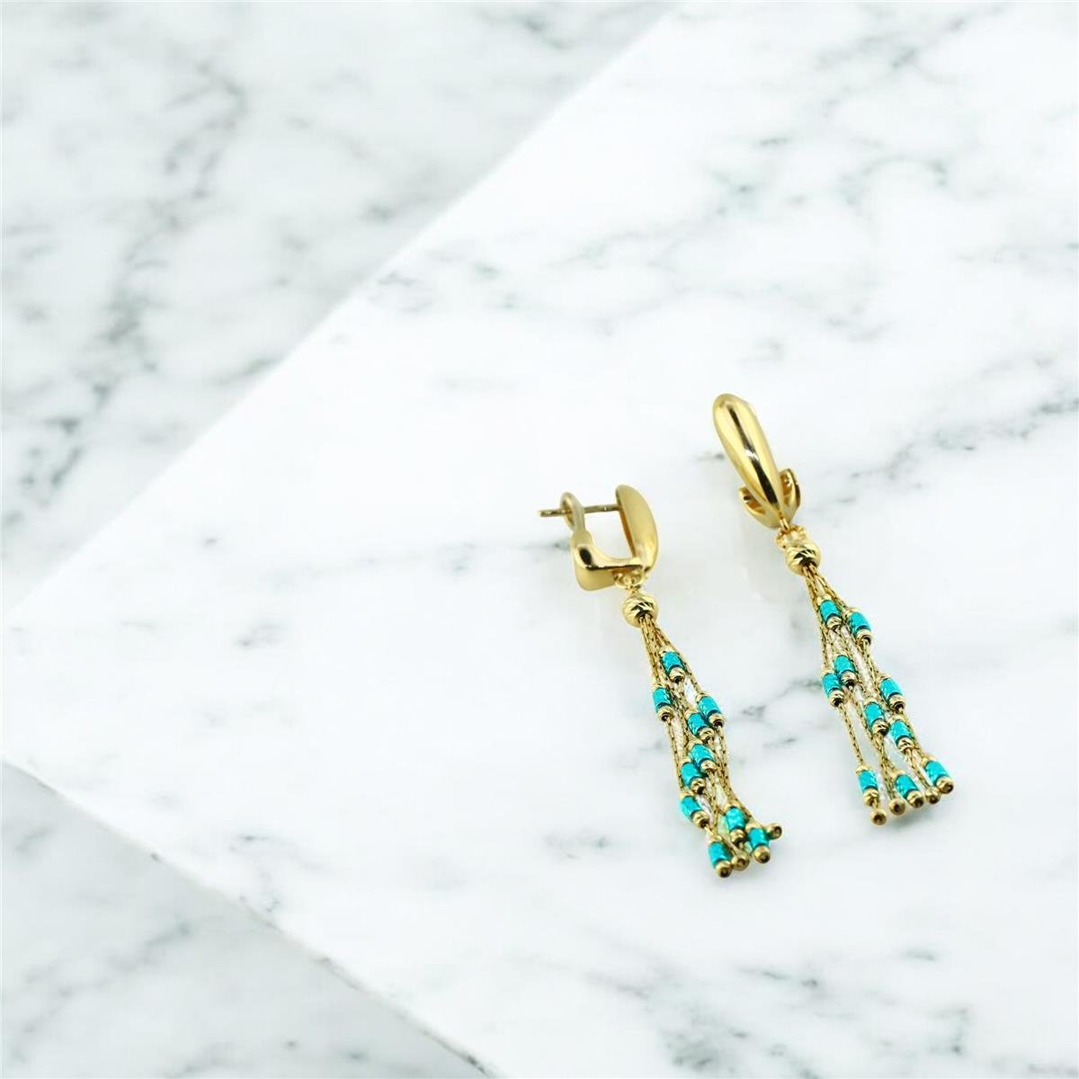 14 Ayar Altın Tasarım Küpe  -  0200434