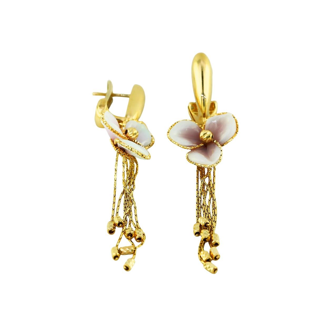 14 Ayar Altın Tasarım Küpe  -  0200450