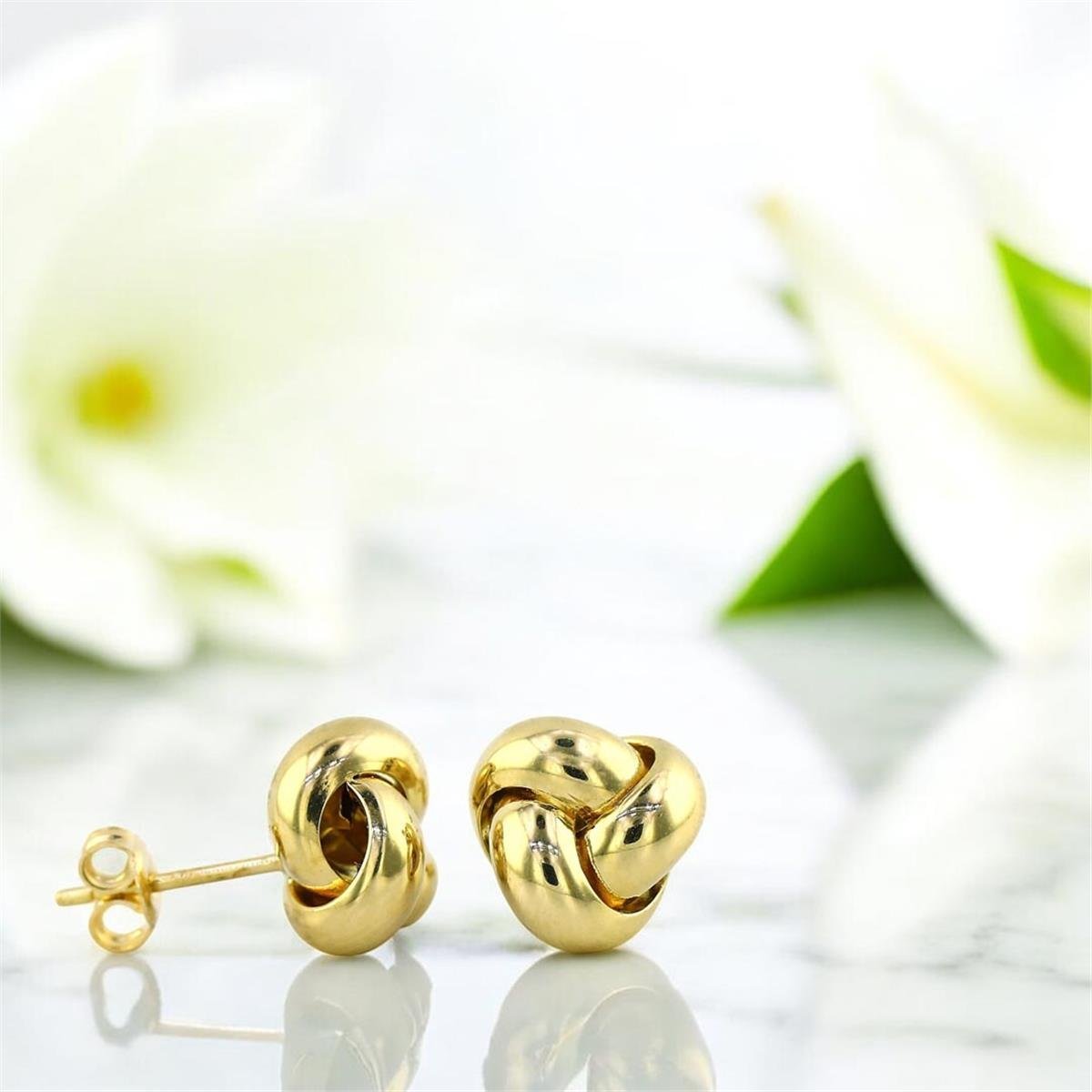 14 Ayar Altın Tasarım Küpe  -  0200850