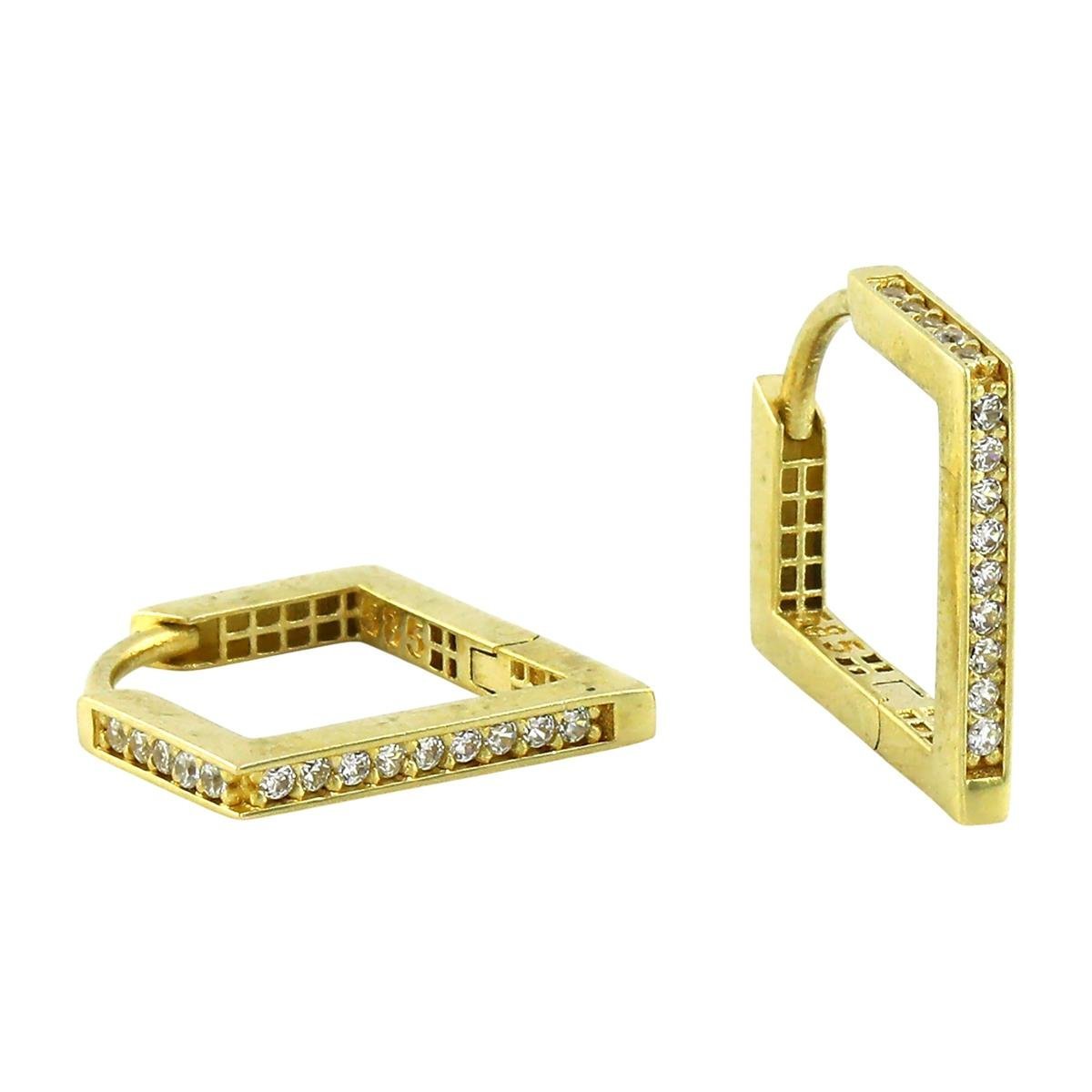 14 Ayar Altın Tasarım Küpe  -  0201075