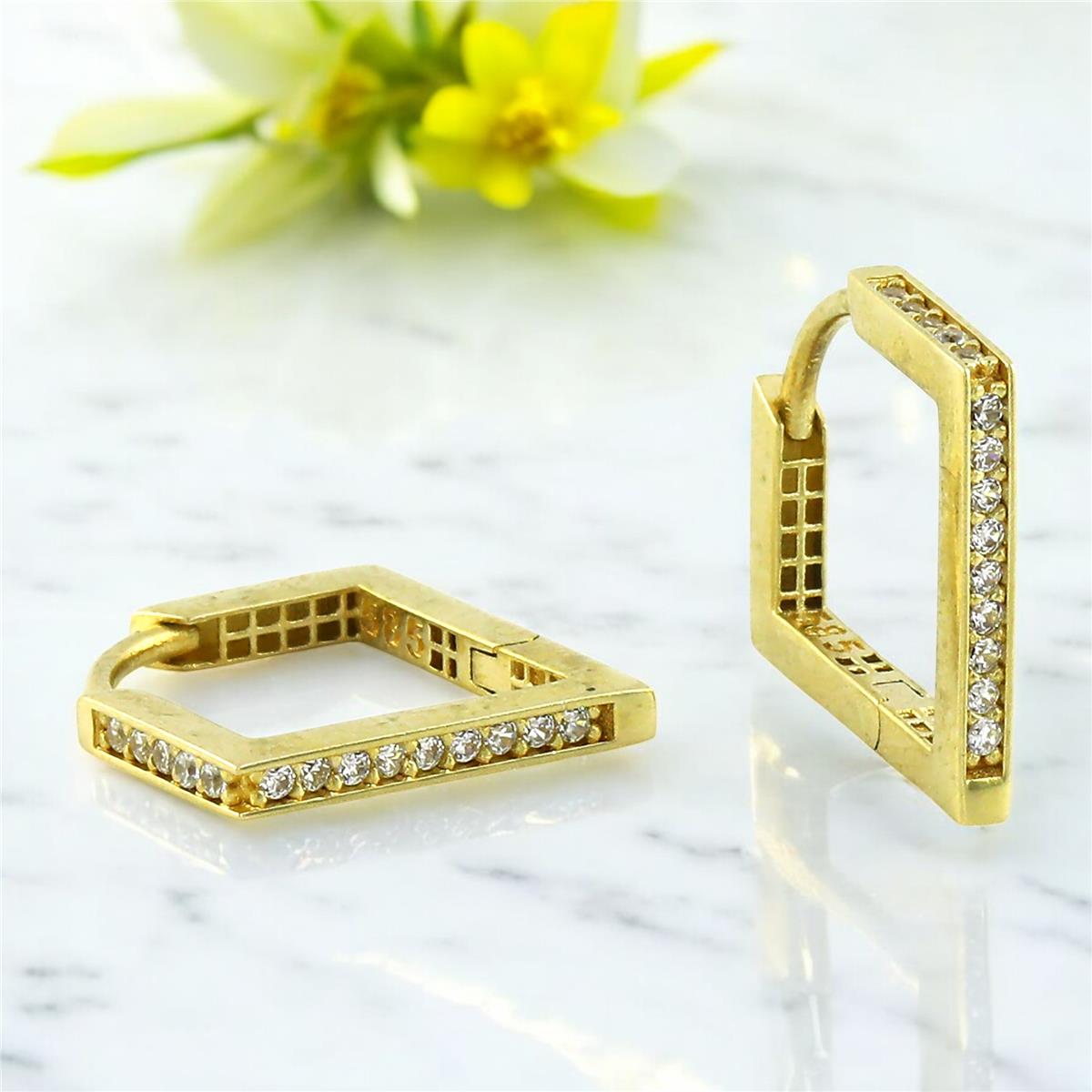 14 Ayar Altın Tasarım Küpe  -  0201075