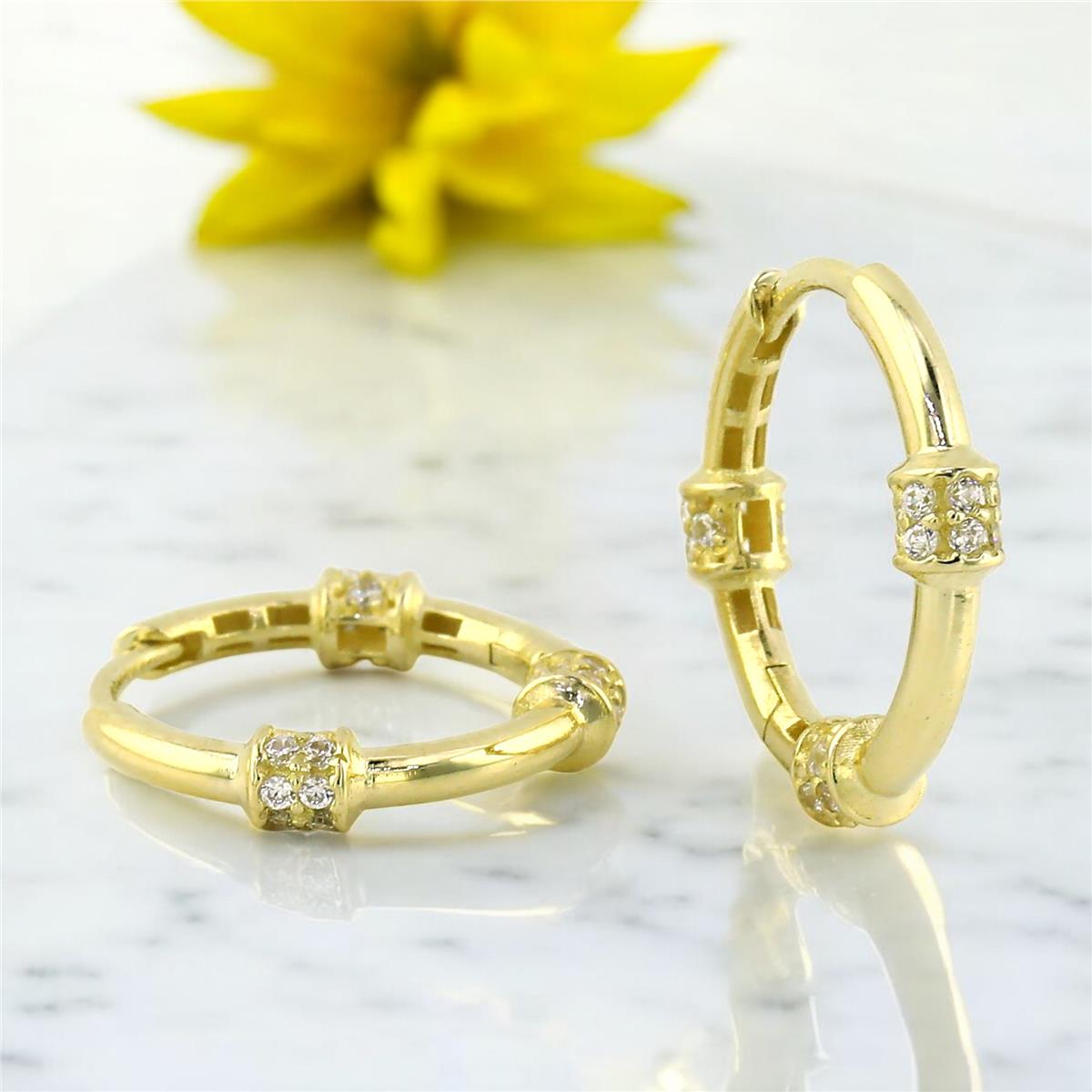 14 Ayar Altın Tasarım Küpe  -  0201076