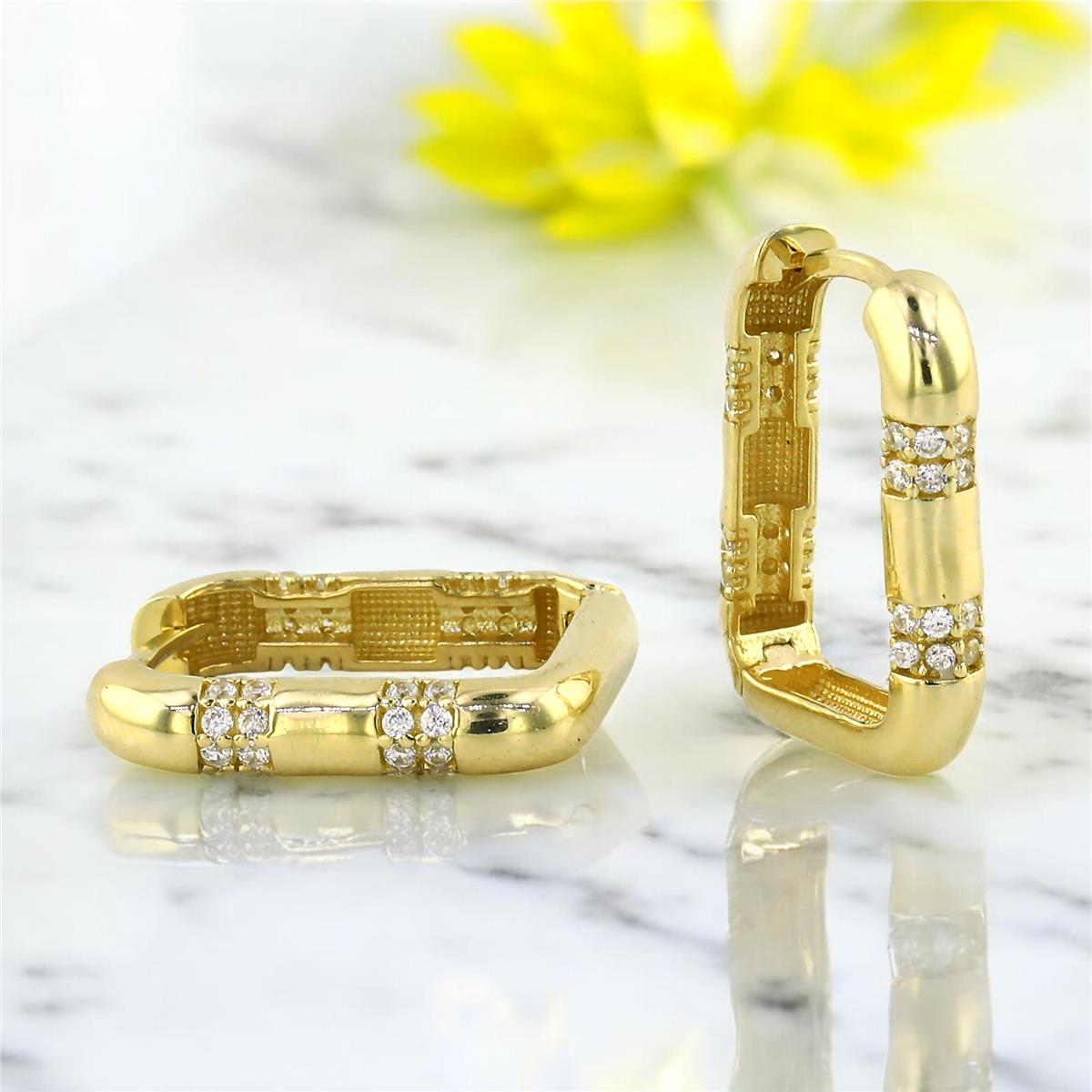 14 Ayar Altın Tasarım Küpe  -  0201082