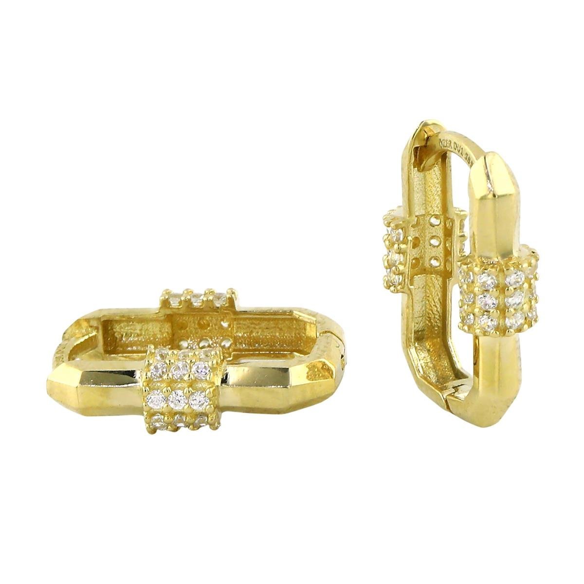 14 Ayar Altın Tasarım Küpe  -  0201084