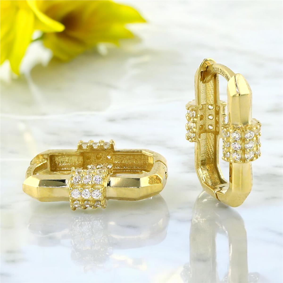 14 Ayar Altın Tasarım Küpe  -  0201084