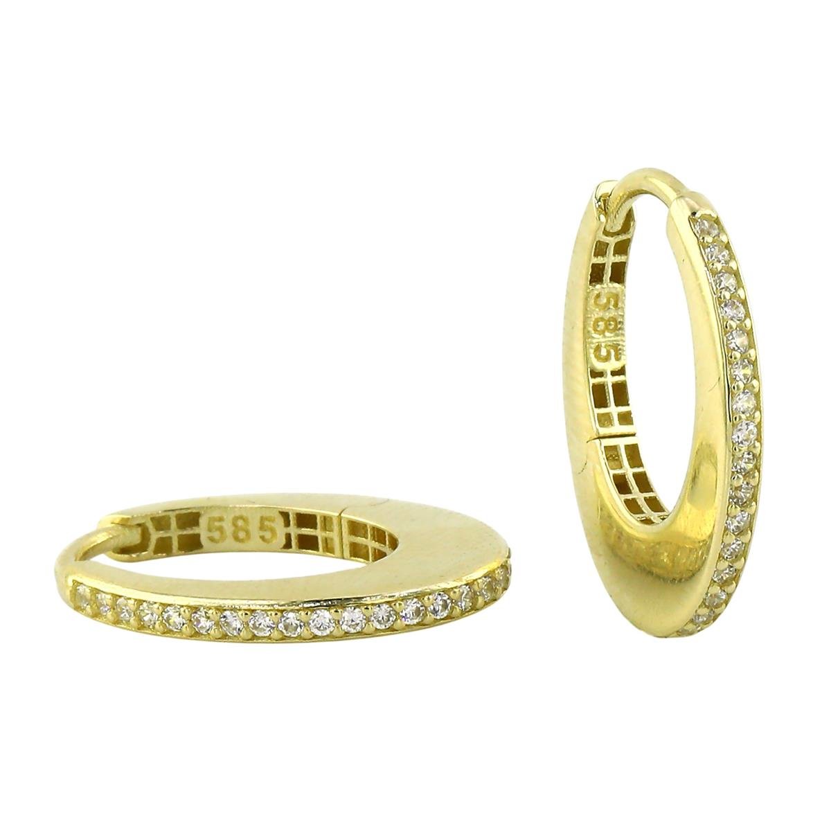 14 Ayar Altın Tasarım Küpe  -  0201095