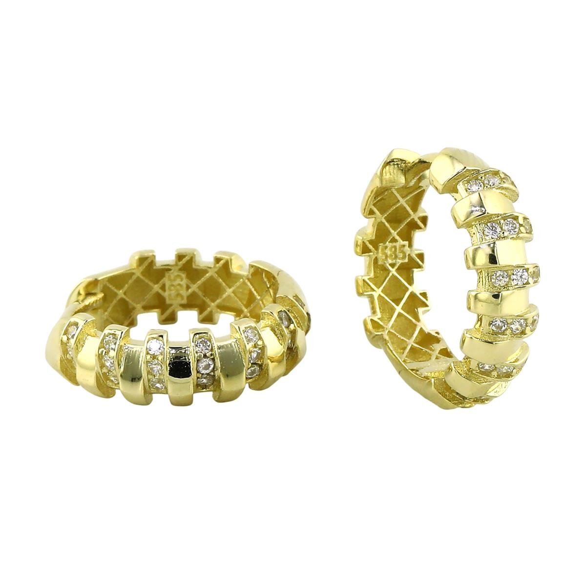 14 Ayar Altın Tasarım Küpe  -  0201100