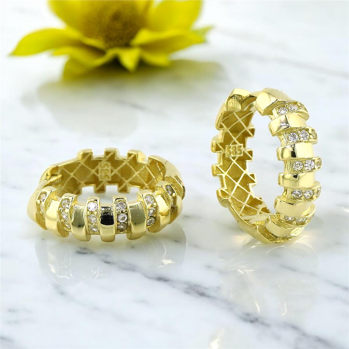 14 Ayar Altın Tasarım Küpe  -  0201100