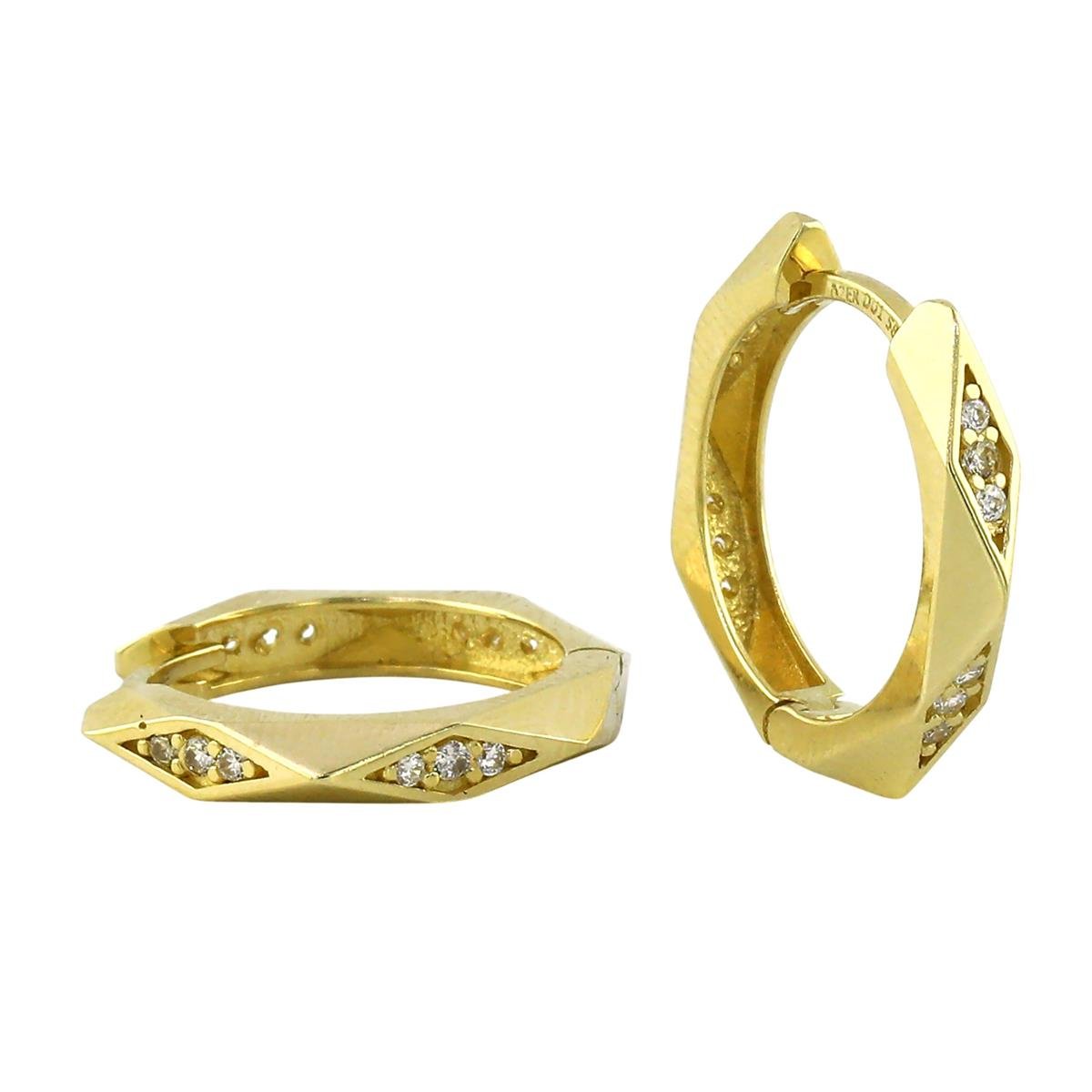 14 Ayar Altın Tasarım Küpe  -  0201102