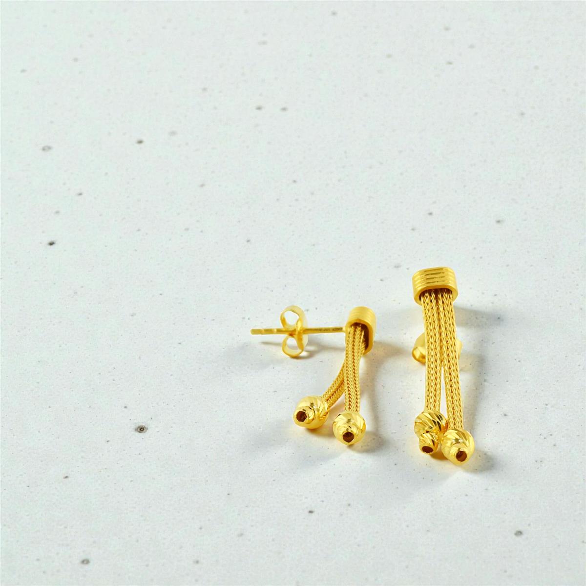 14 Ayar Altın Tasarım Küpe  -  0202391