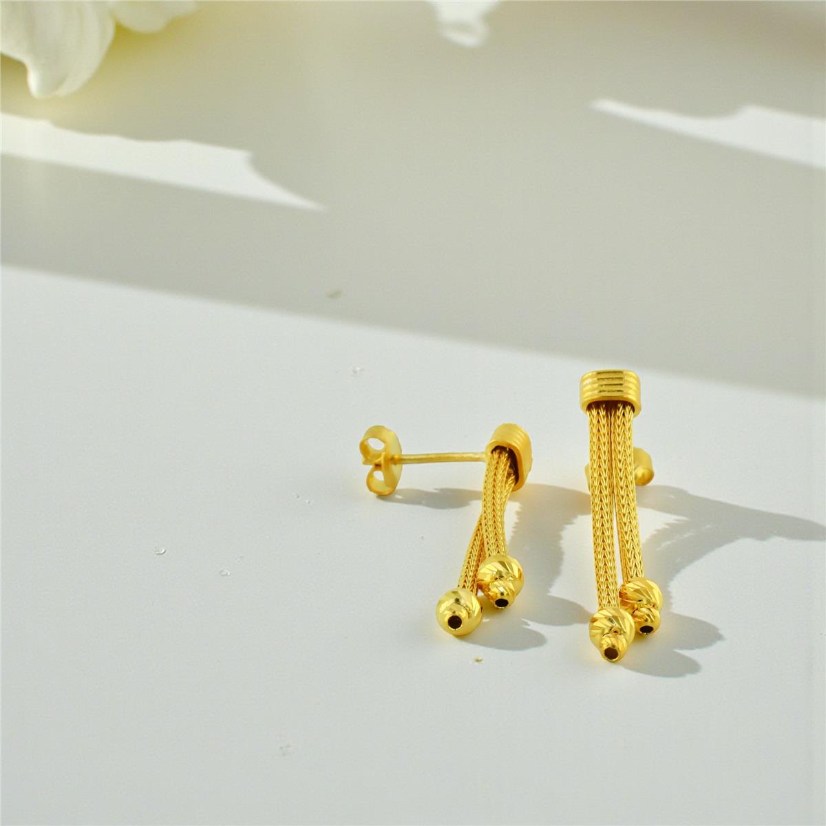 14 Ayar Altın Tasarım Küpe  -  0202400