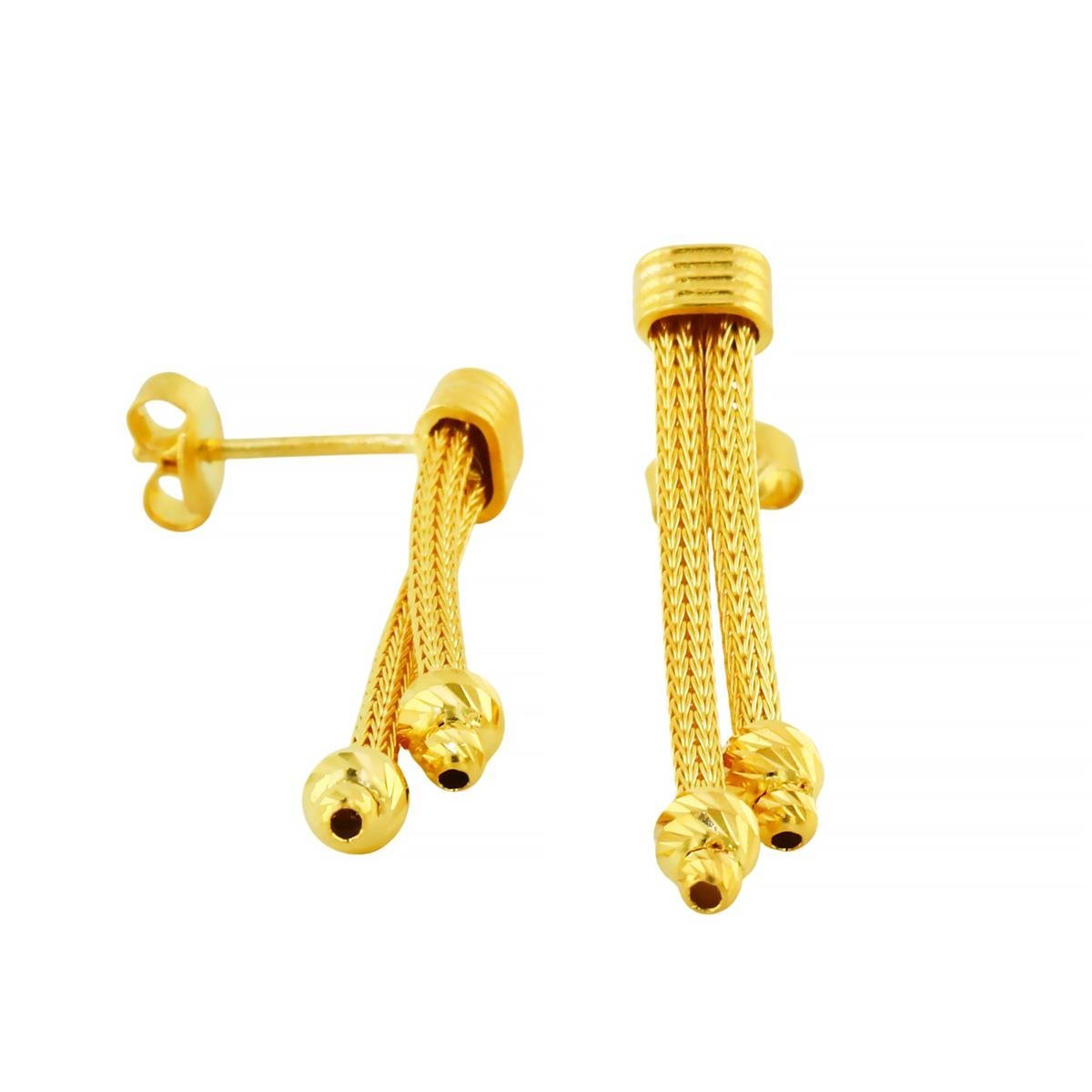 14 Ayar Altın Tasarım Küpe  -  0202400