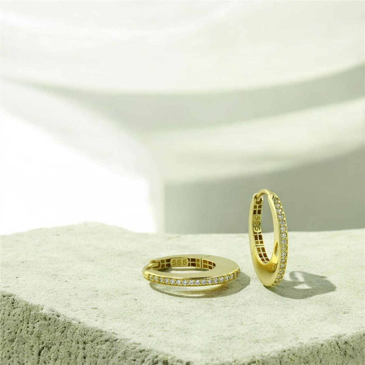 14 Ayar Altın Tasarım Küpe  -  0202576