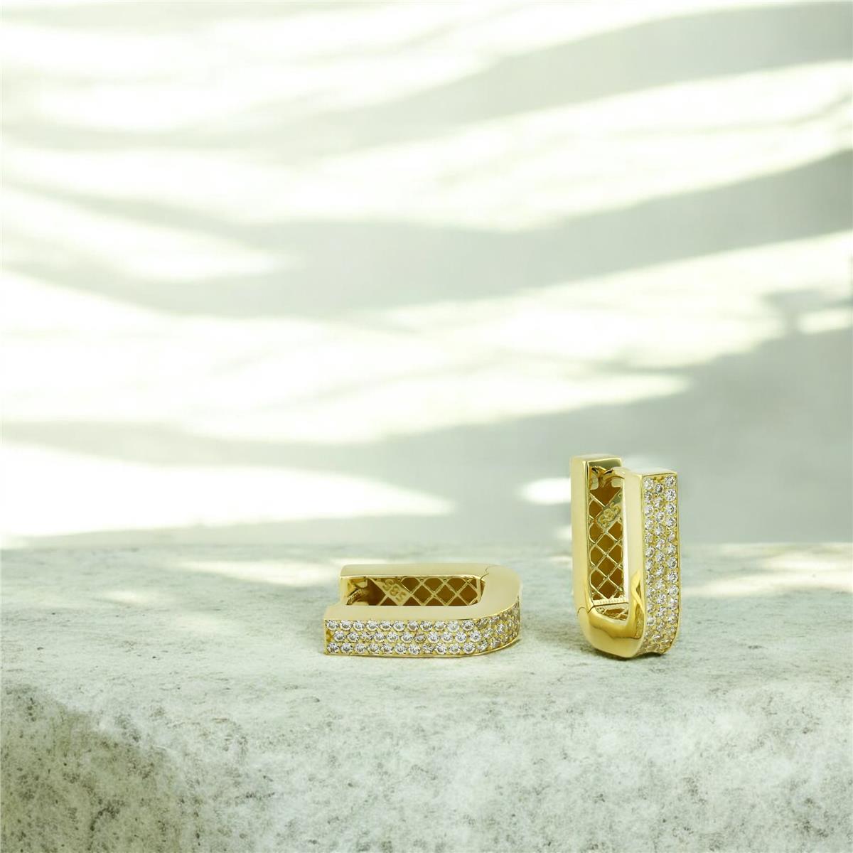 14 Ayar Altın Tasarım Küpe  -  0202582