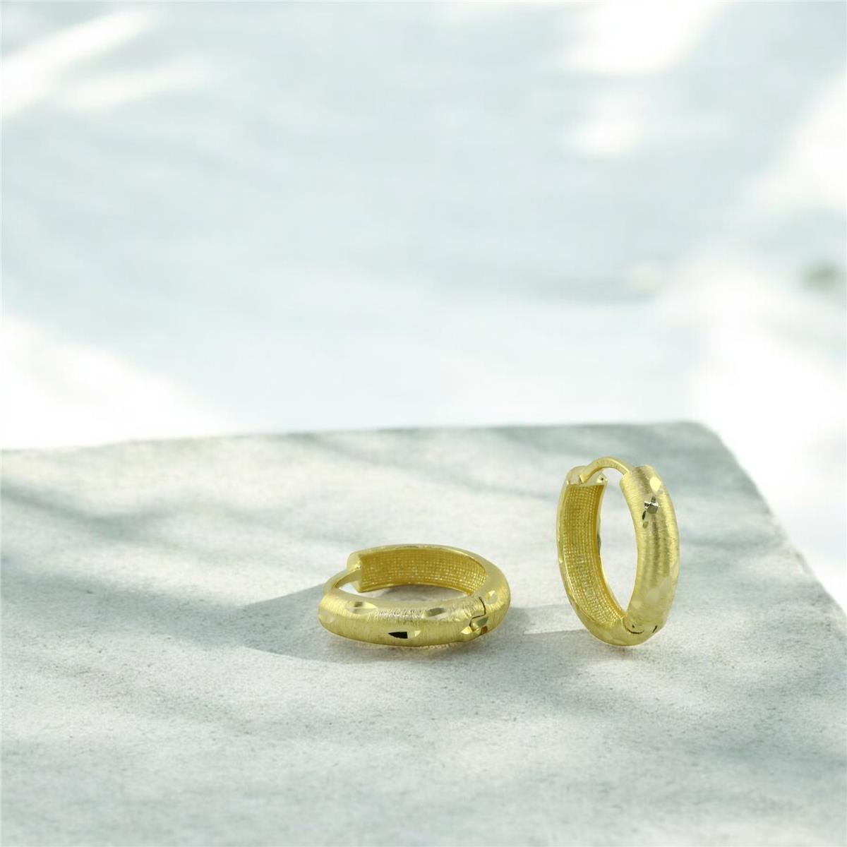 14 Ayar Altın Tasarım Küpe  -  0202588