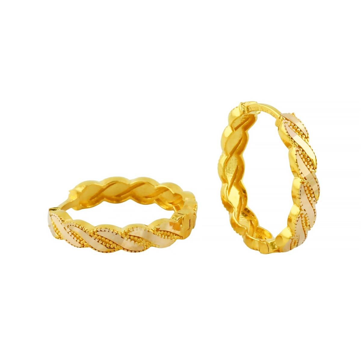 14 Ayar Altın Tasarım Küpe  -  0202709