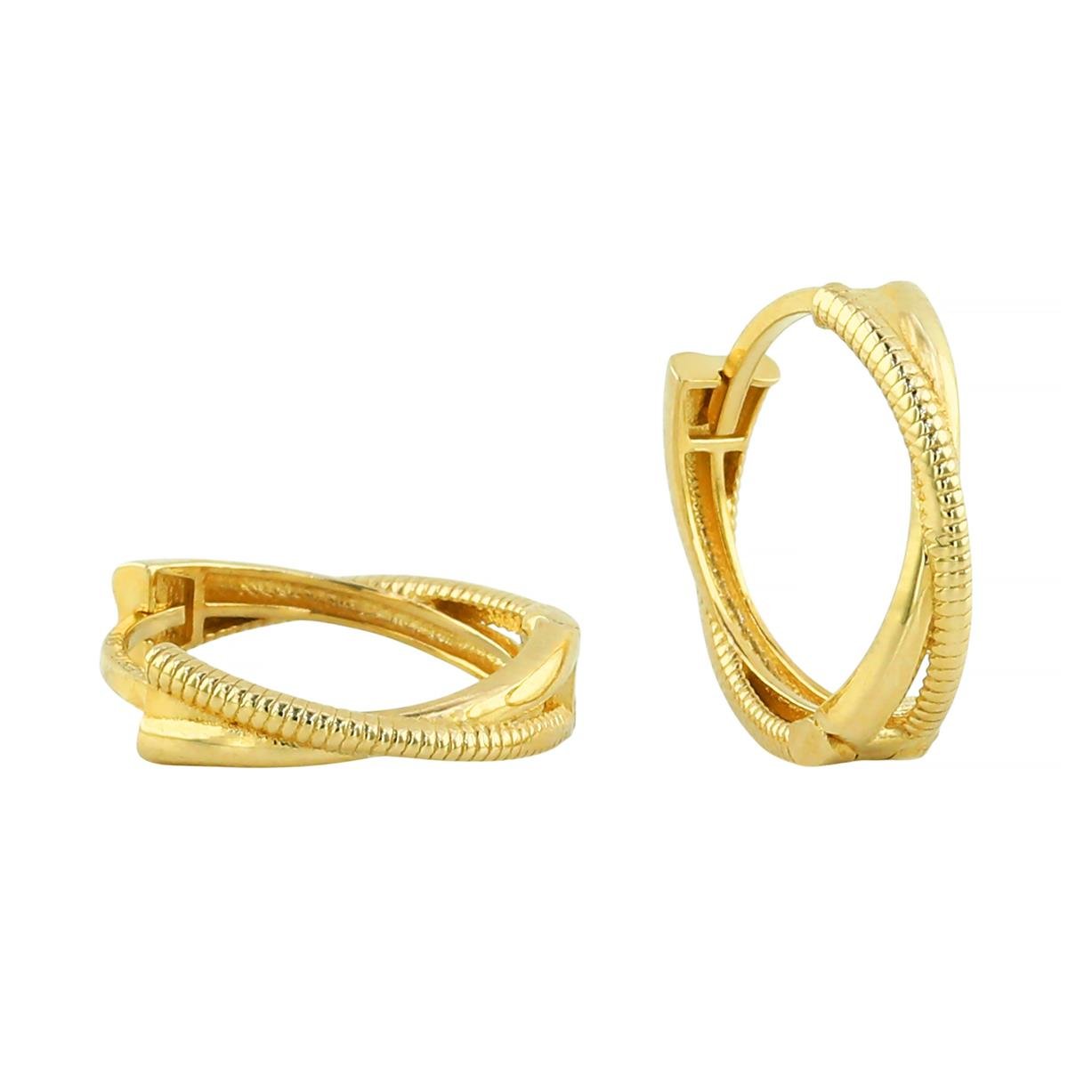 14 Ayar Altın Tasarım Küpe  -  0204007