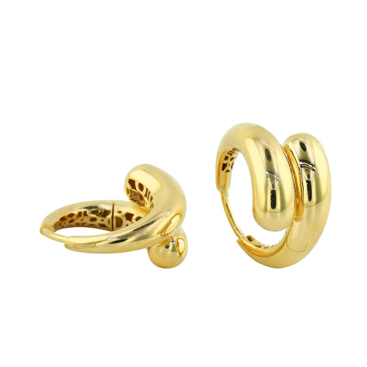 14 Ayar Altın Tasarım Küpe  -  0204337