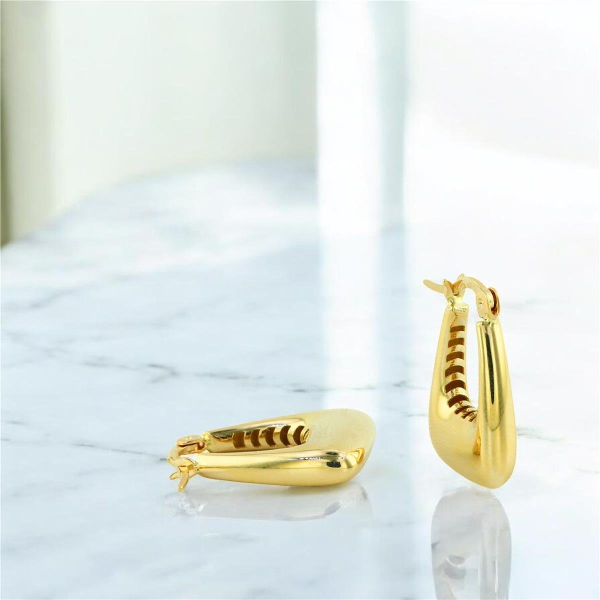 14 Ayar Altın Tasarım Küpe  -  0204338