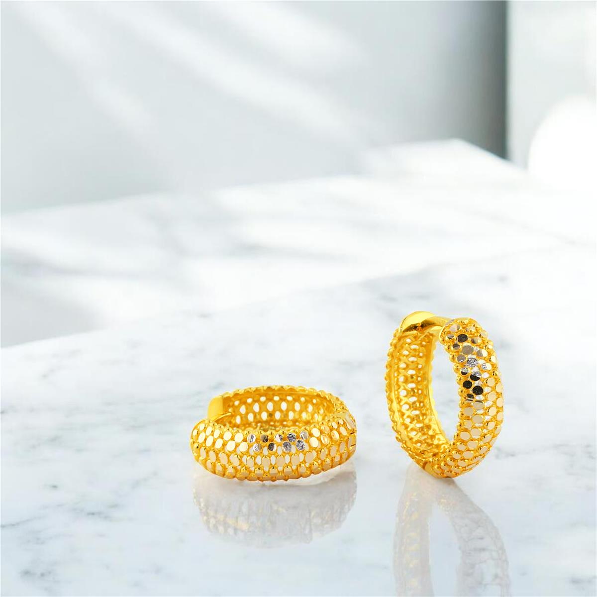 14 Ayar Altın Tasarım Küpe  -  0204364