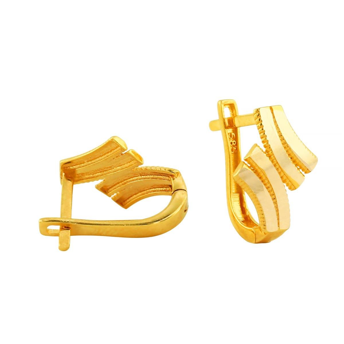 14 Ayar Altın Tasarım Küpe  -  0204372