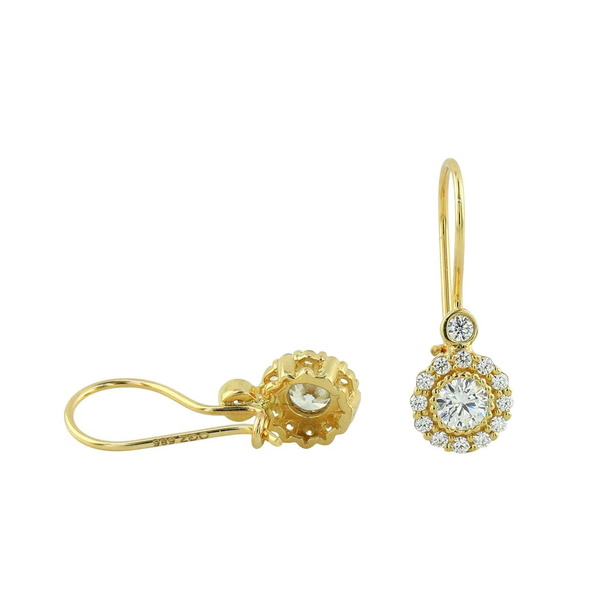 14 Ayar Altın Tasarım Küpe  -  0204373