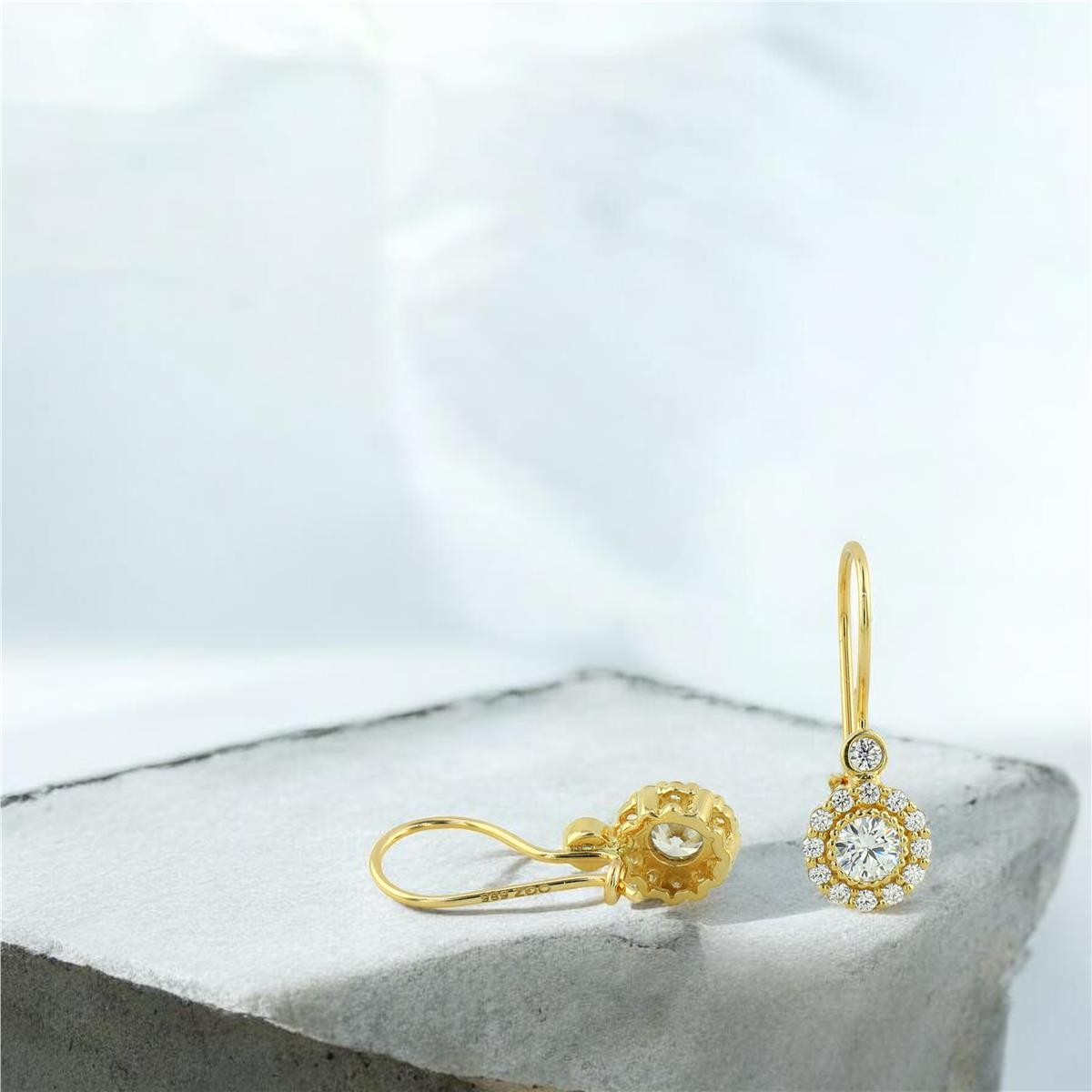 14 Ayar Altın Tasarım Küpe  -  0204373