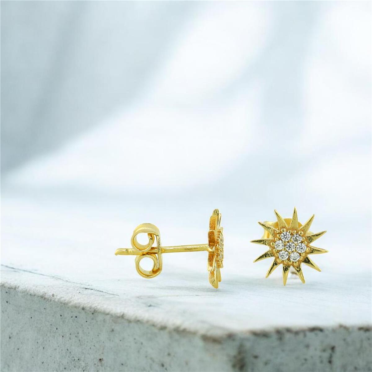 14 Ayar Altın Tasarım Küpe  -  0204385