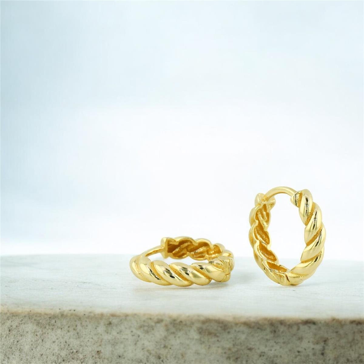 14 Ayar Altın Tasarım Küpe  -  0205116