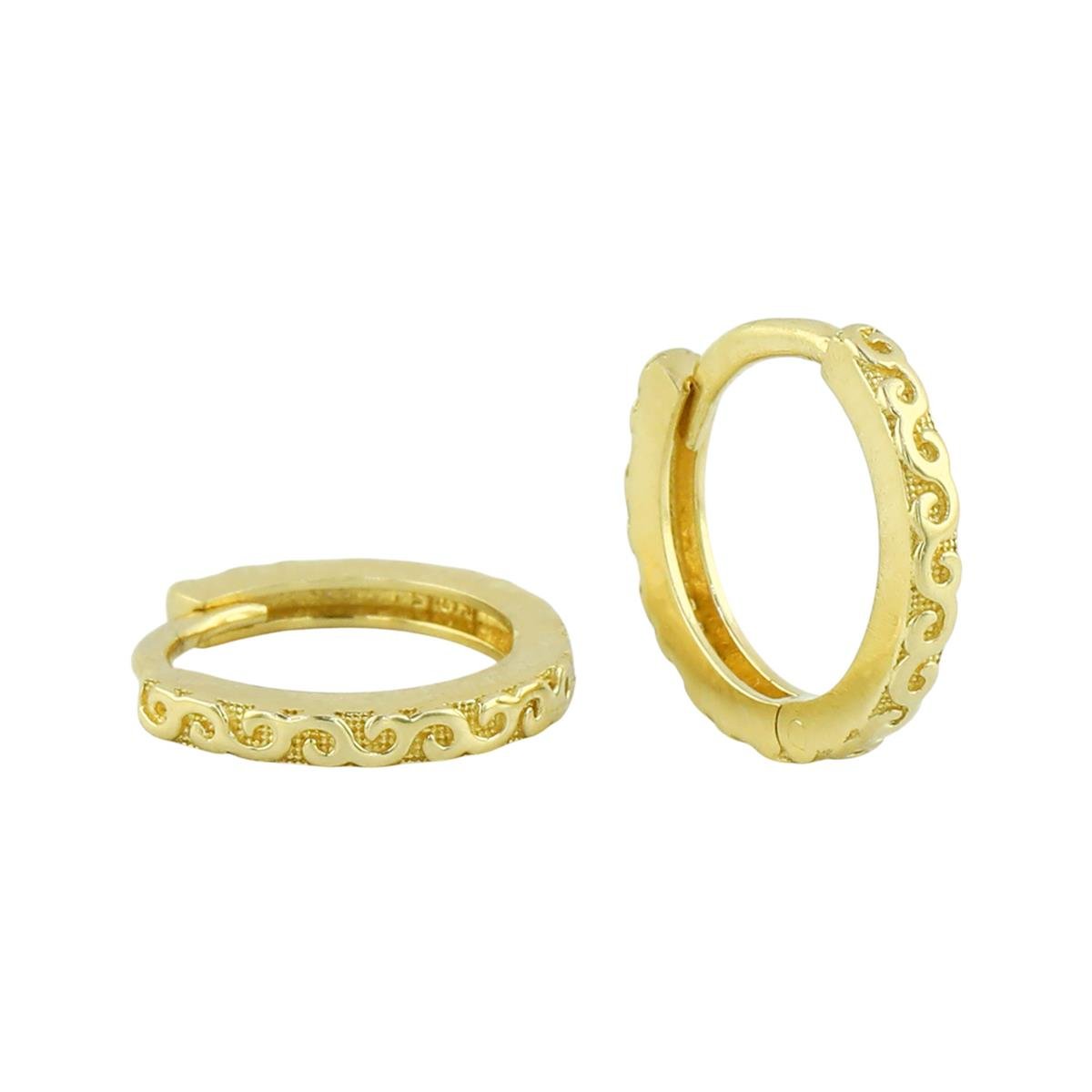 14 Ayar Altın Tasarım Küpe  -  0205117