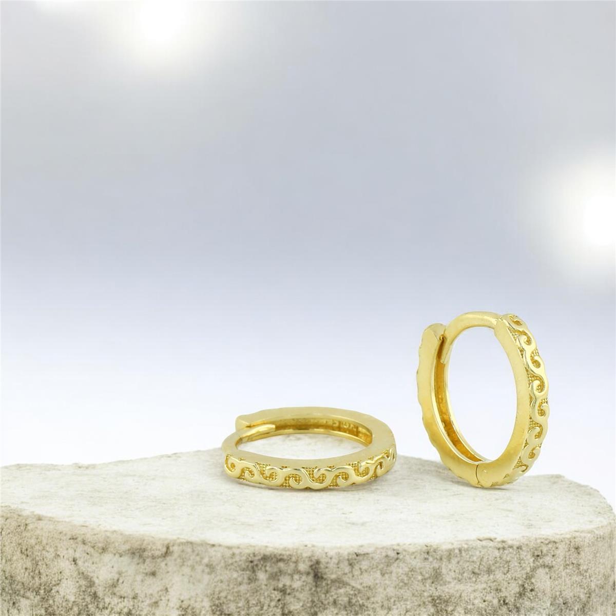 14 Ayar Altın Tasarım Küpe  -  0205117