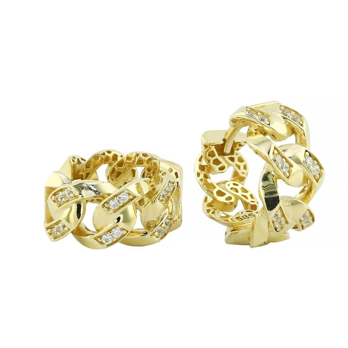 14 Ayar Altın Tasarım Küpe  -  0205246