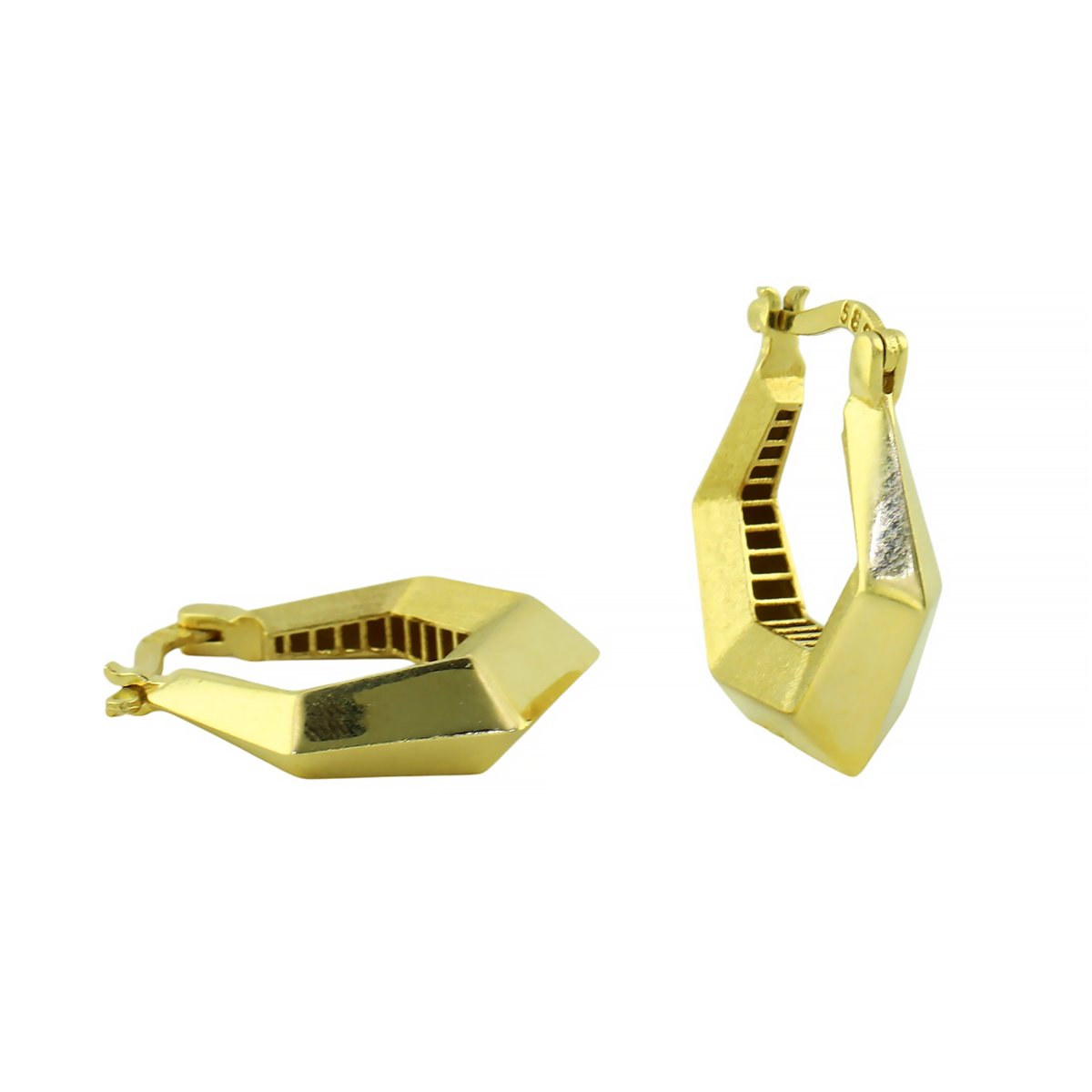 14 Ayar Altın Tasarım Küpe  -  0208252