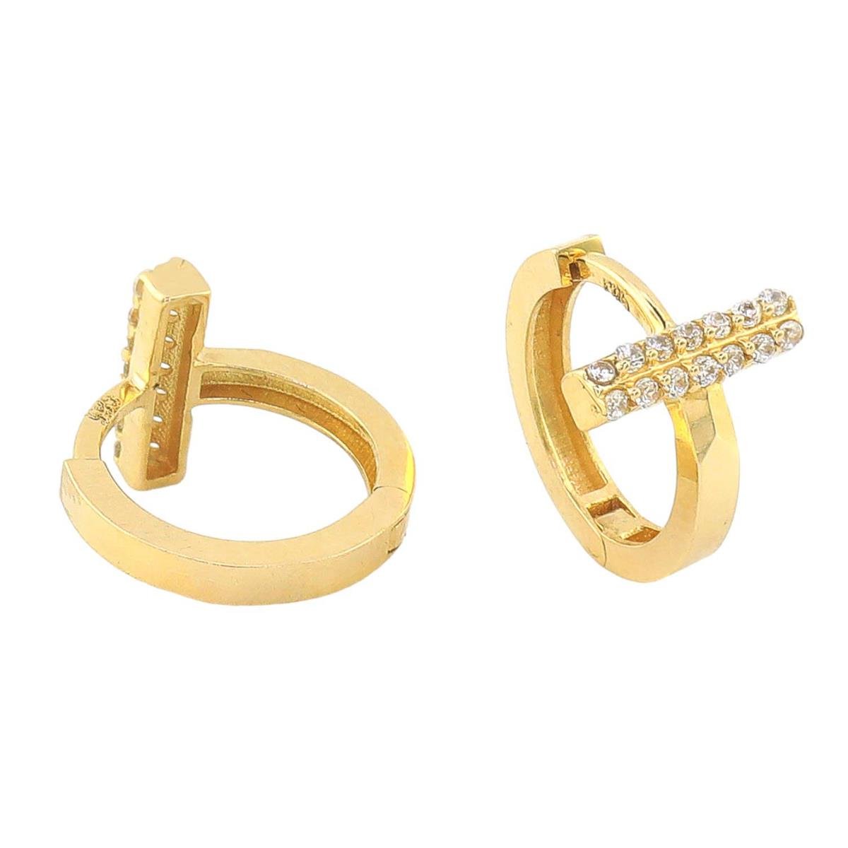 14 Ayar Altın Tasarım Küpe  -  F001689