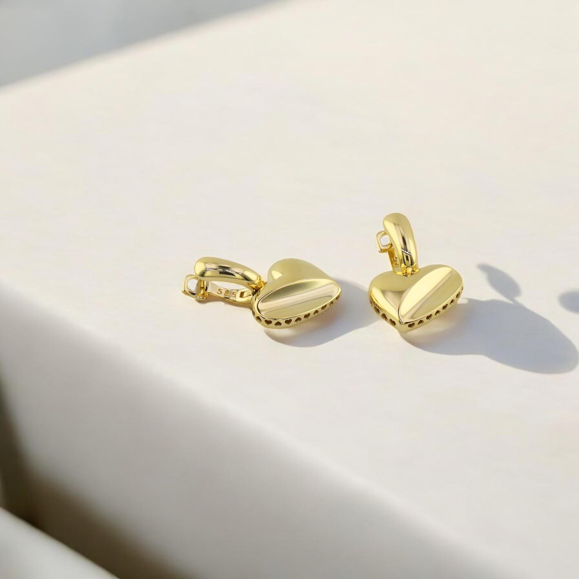 14 Ayar Altın Tasarım Küpe  -  F003600