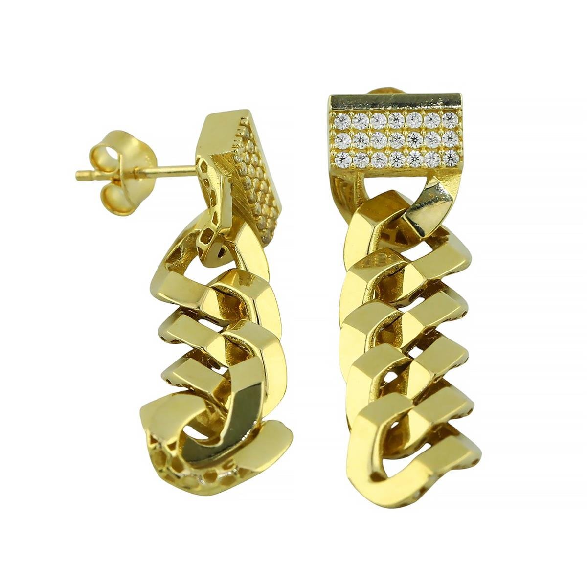 14 Ayar Altın Tasarım Küpe  -  F004665