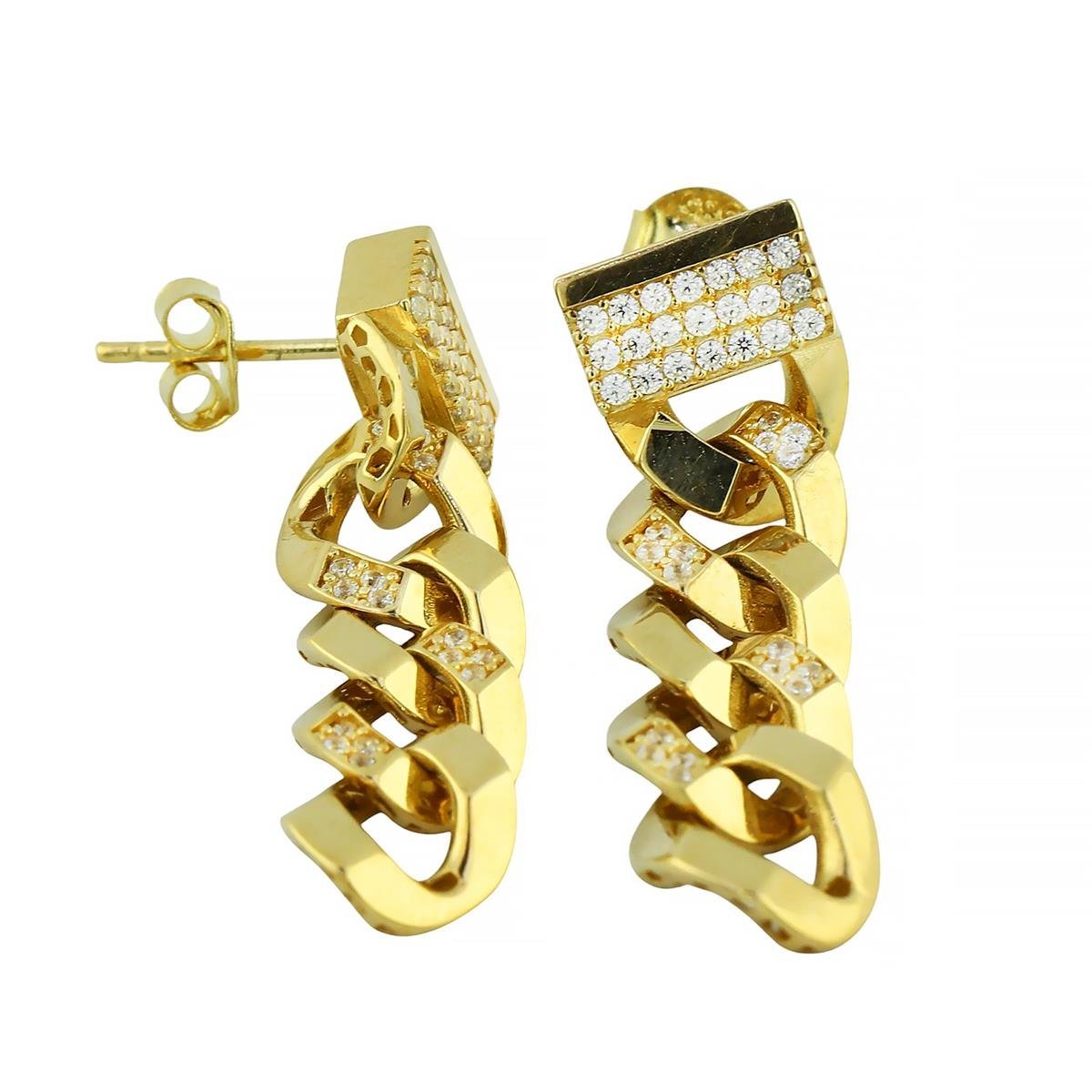 14 Ayar Altın Tasarım Küpe  -  F004666