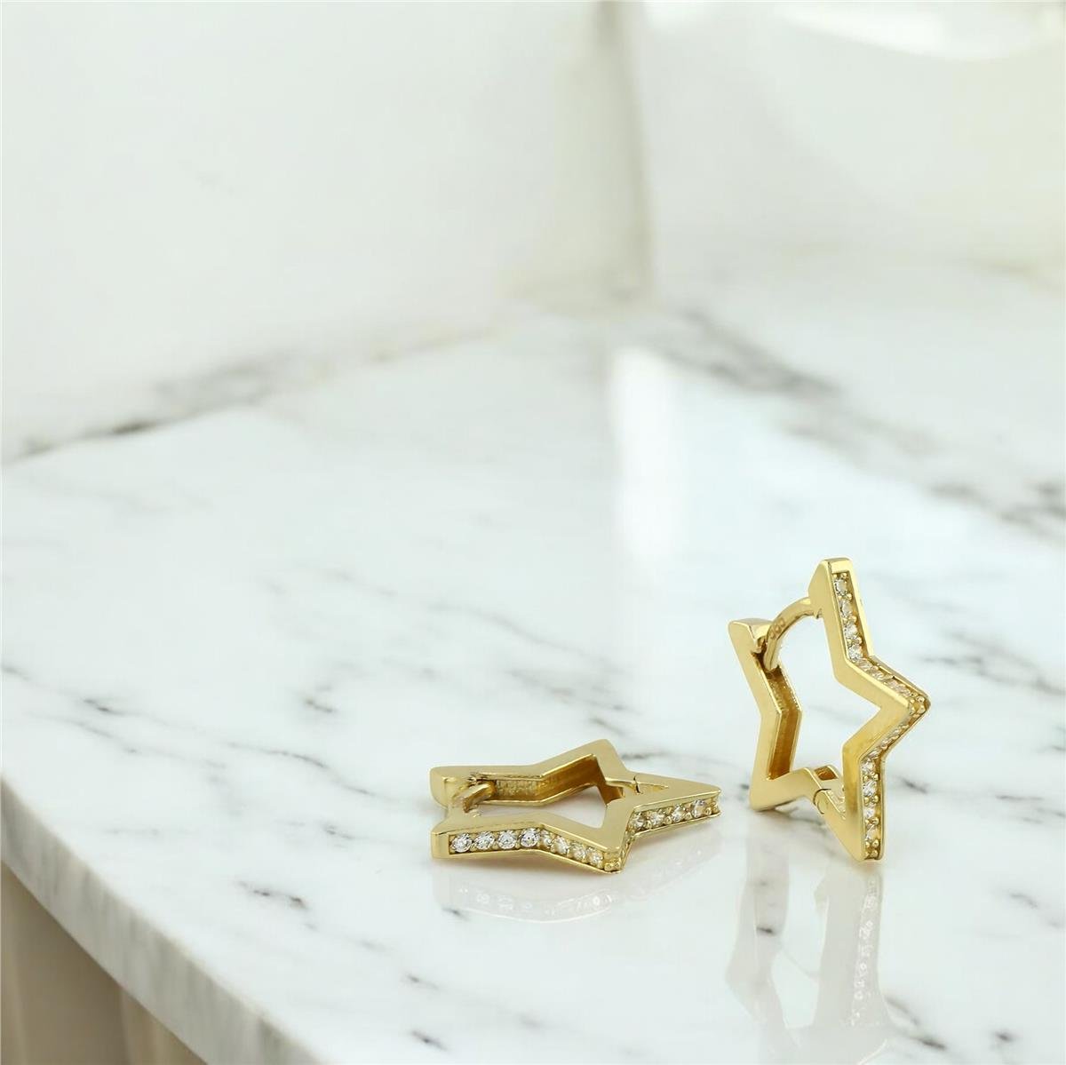 14 Ayar Altın Tasarım Küpe  -  F004850