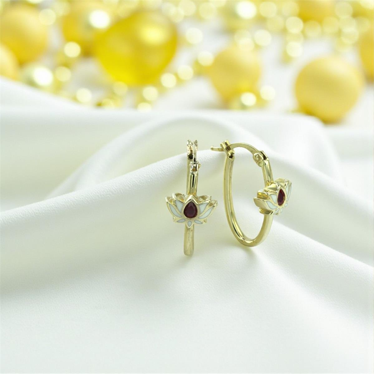 14 Ayar Altın Tasarım Küpe  -  K219298