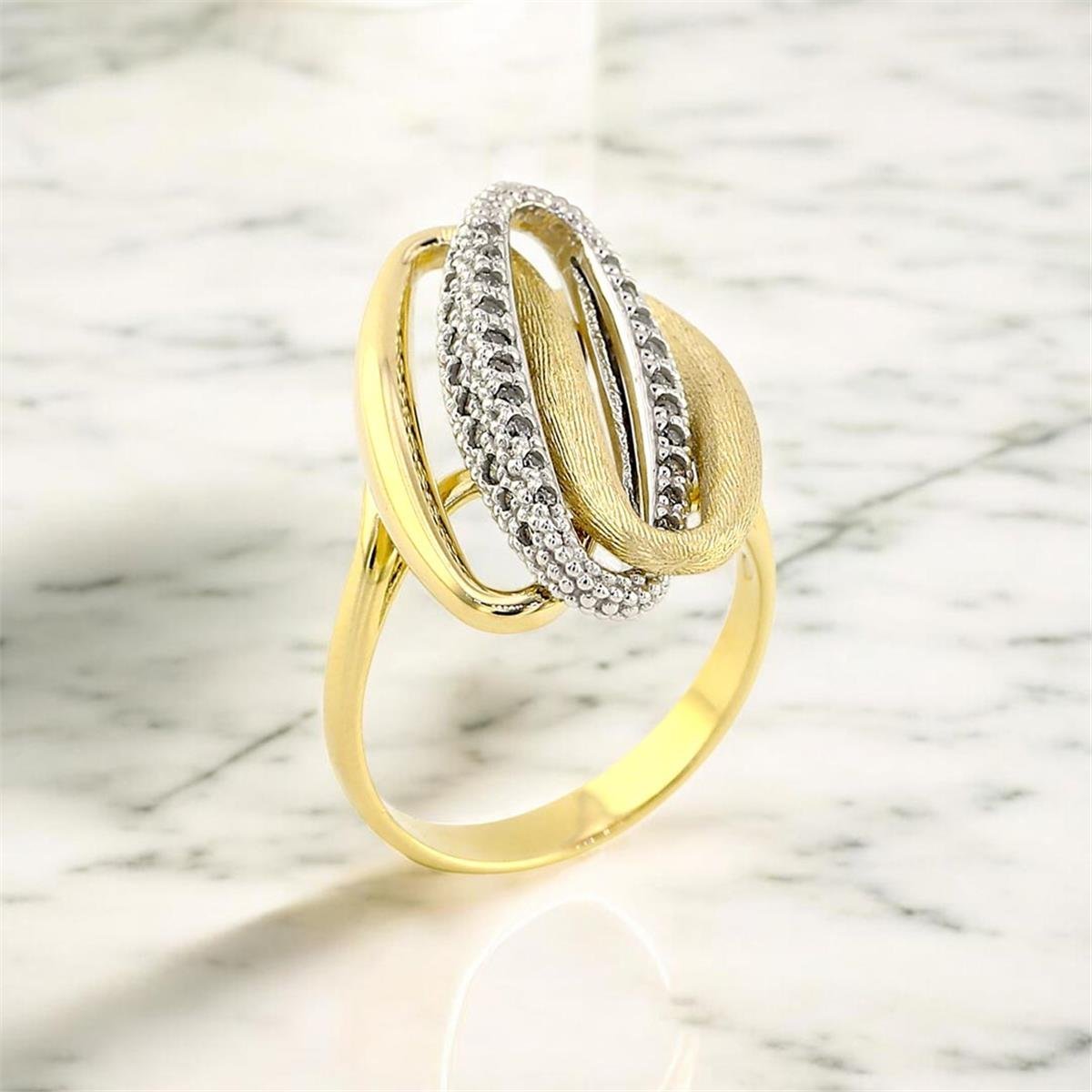 14 Ayar Altın Tasarım Yüzük  -  0191075