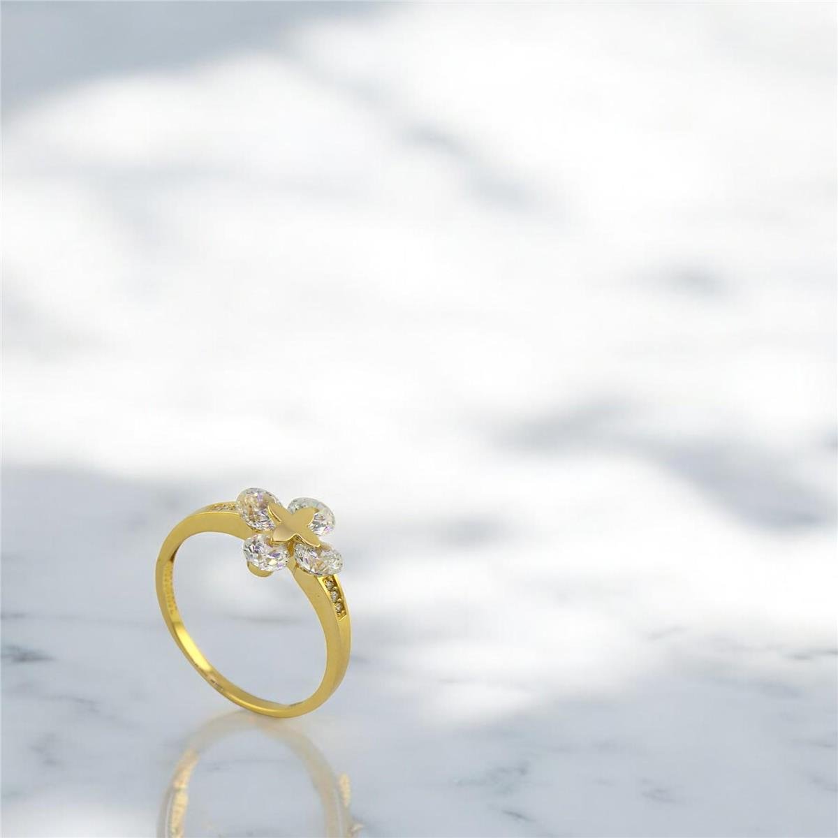 14 Ayar Altın Tasarım Yüzük  -  0192609