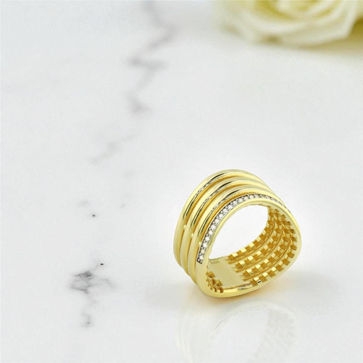 14 Ayar Altın Tasarım Yüzük  -  0194628