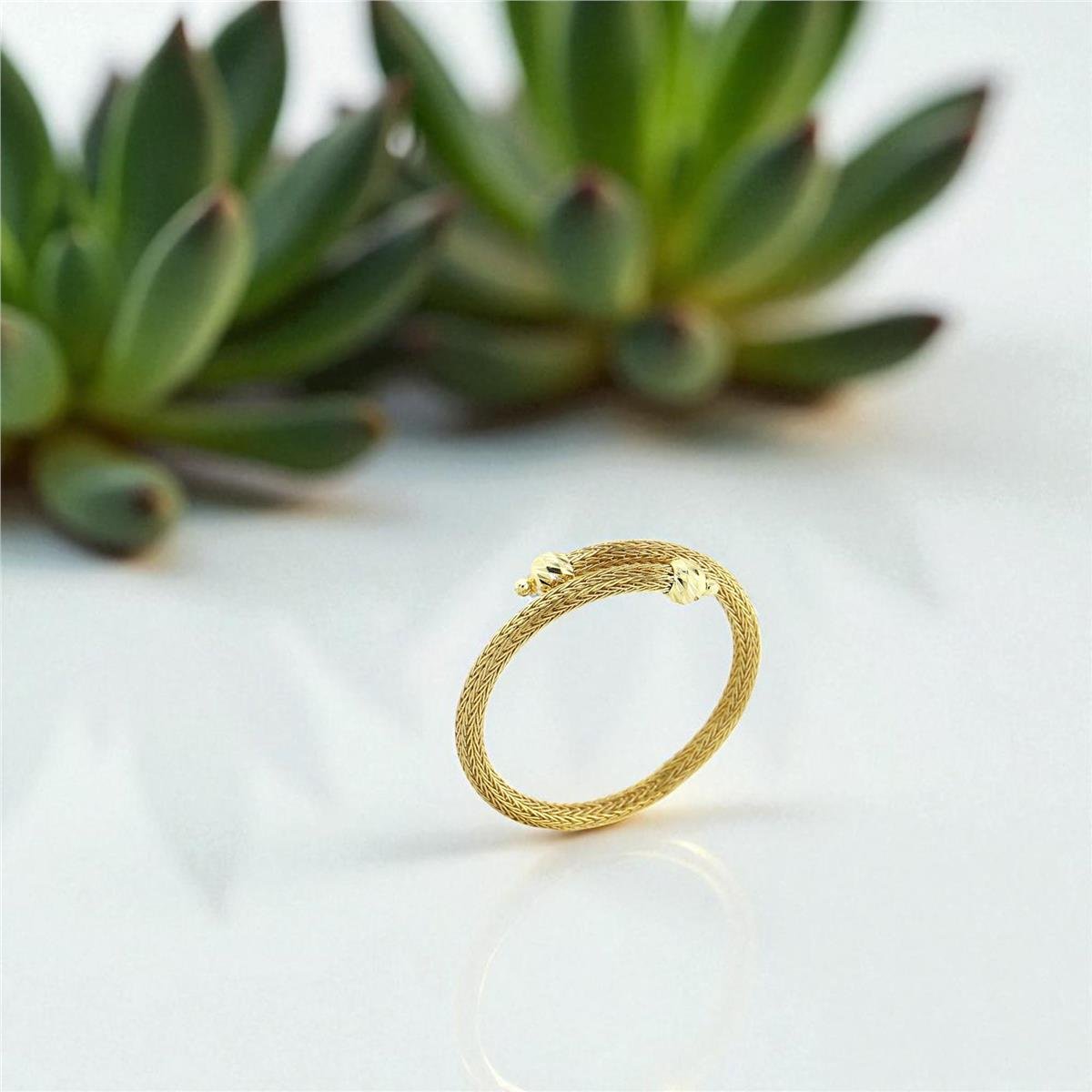 14 Ayar Altın Tasarım Yüzük  -  0195067