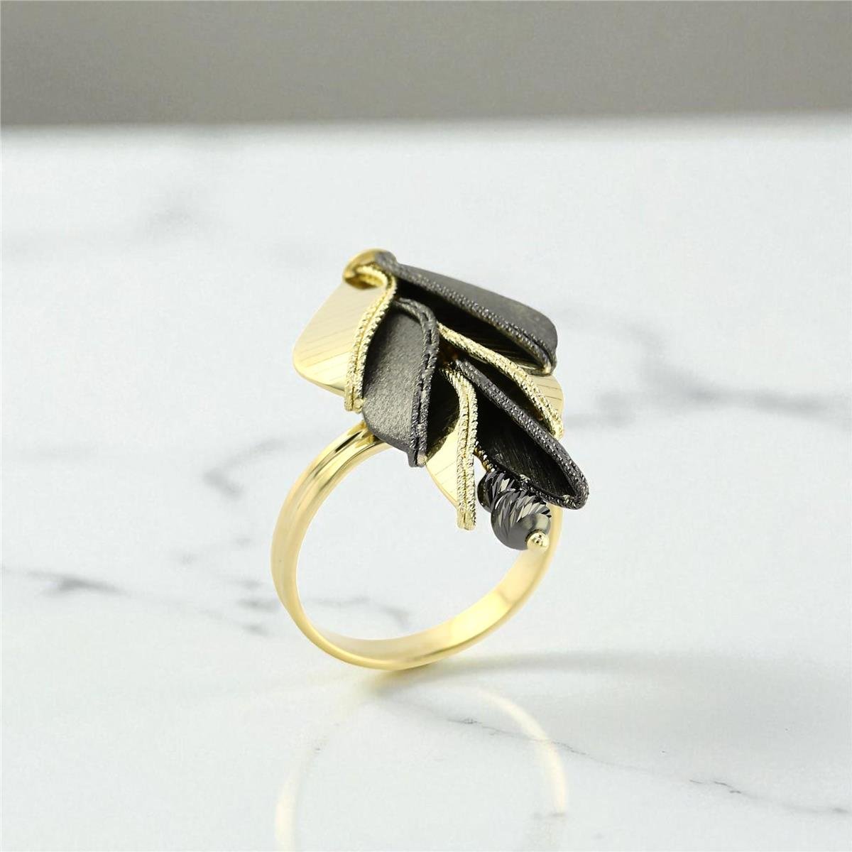 14 Ayar Altın Tasarım Yüzük  -  0195196