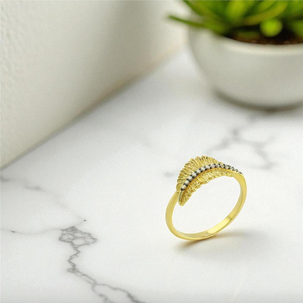 14 Ayar Altın Tasarım Yüzük  -  0197925