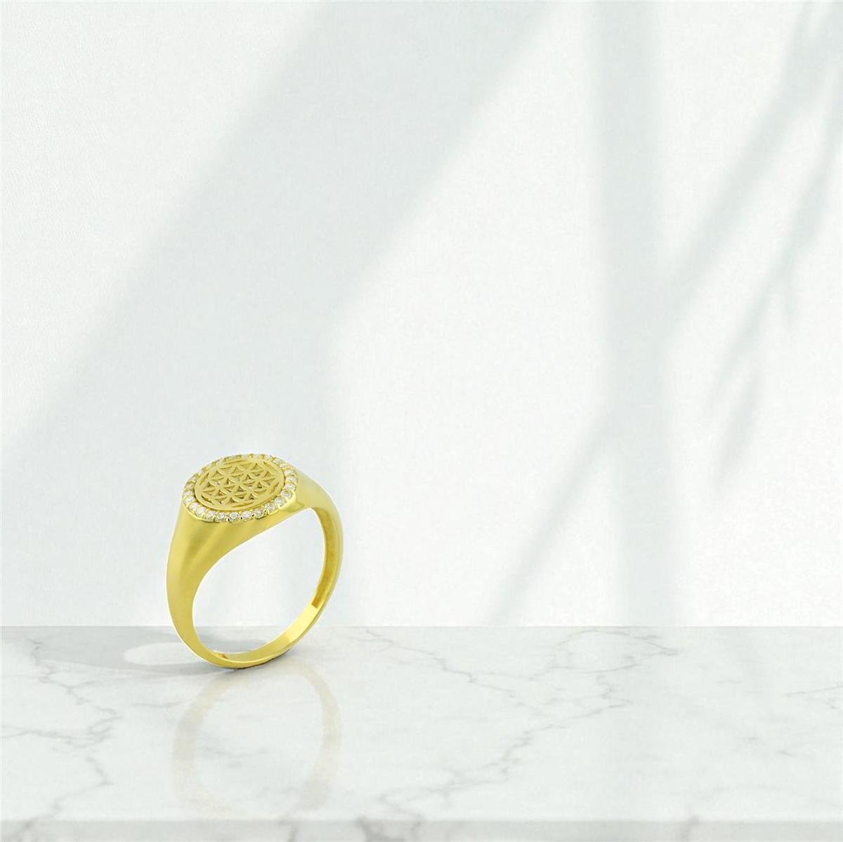 14 Ayar Altın Tasarım Yüzük  -  0197928