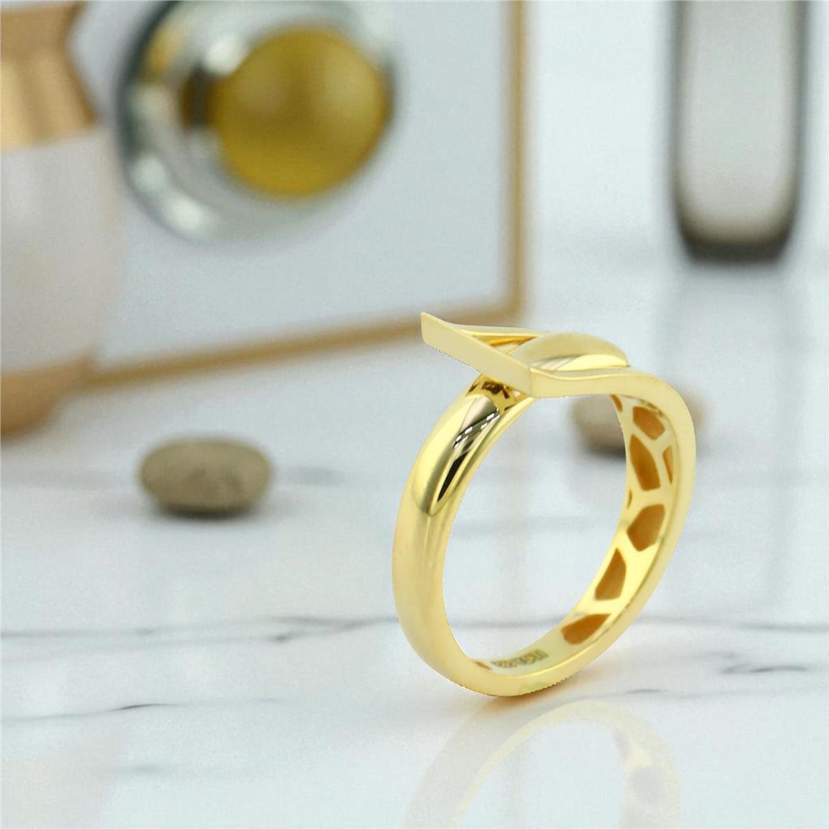 14 Ayar Altın Tasarım Yüzük  -  0198205